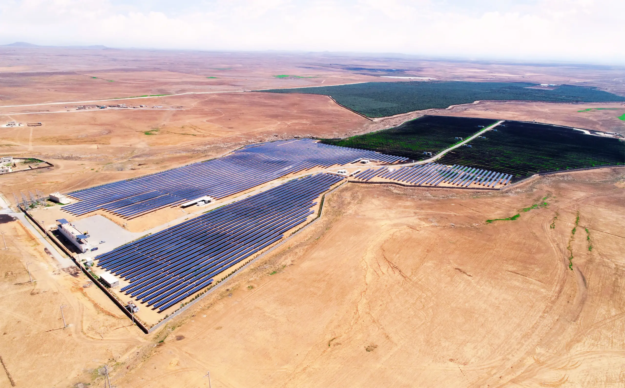 Al-Badiya solar plant aerial view