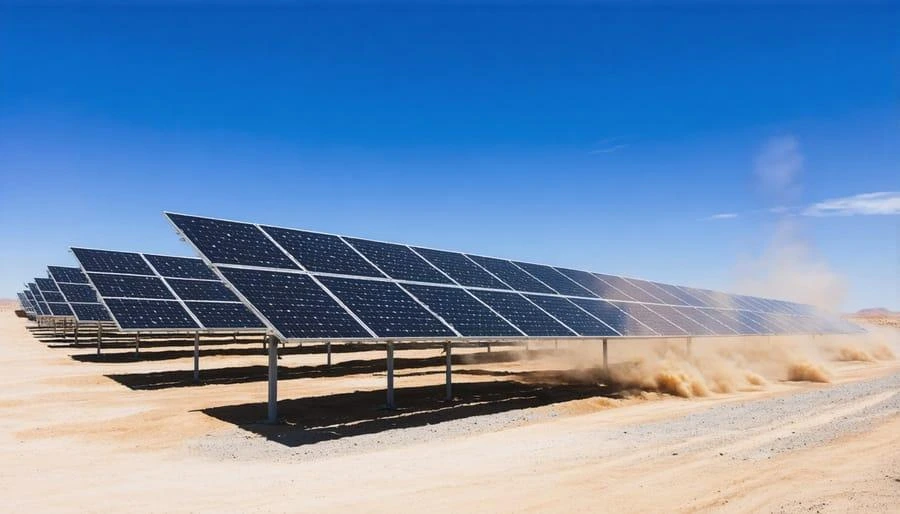 Solar modules in dusty field conditions