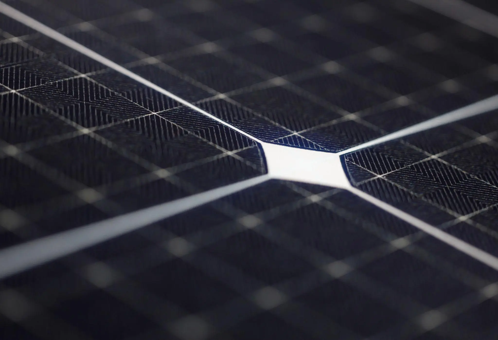 Close-up view of solar cell architecture