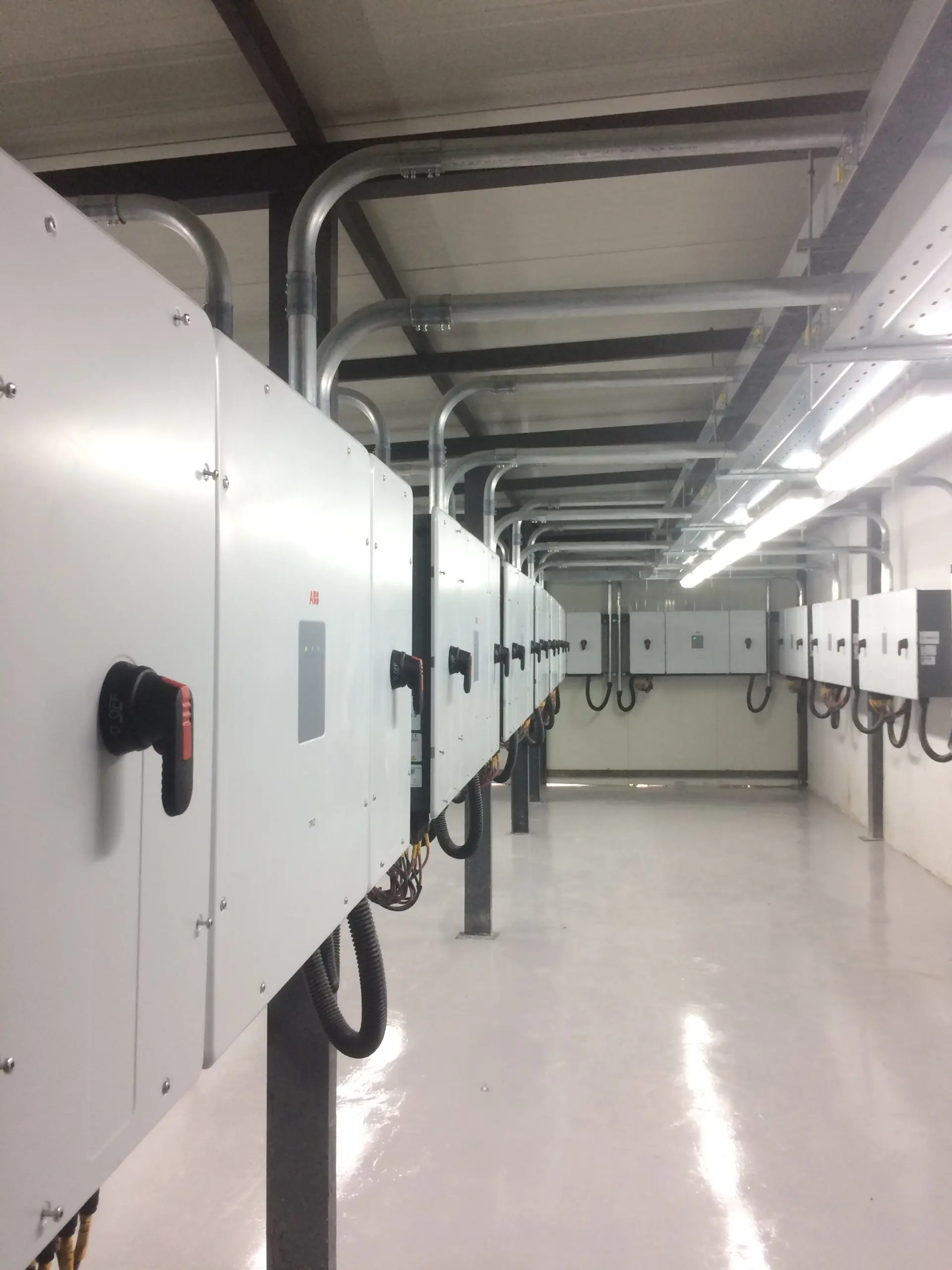 Indoor inverter room at Al Emlaq solar project